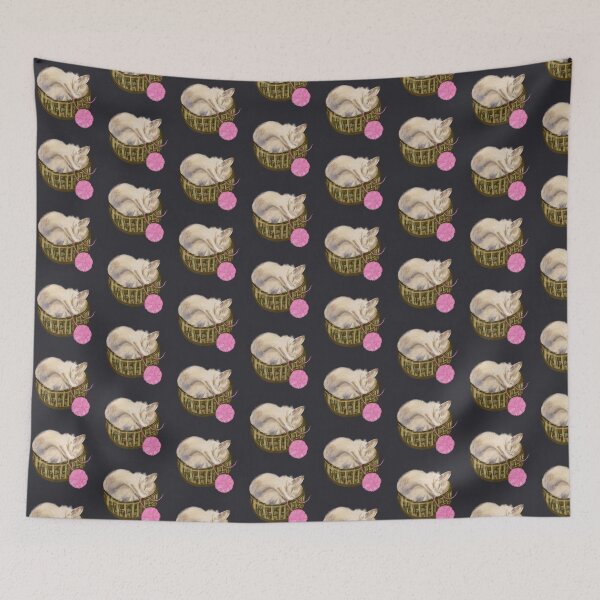 Item preview, Sleeping Cat in a Basket designed and sold by Louise  Rising.