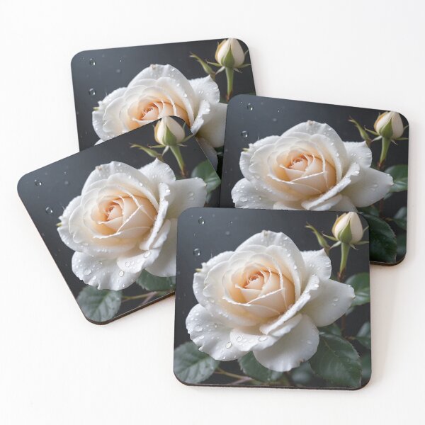 Item preview, White rose: The symbolism of the elegant white rose is trust, innocence, purity, loyalty and respect. designed and sold by Nokart.
