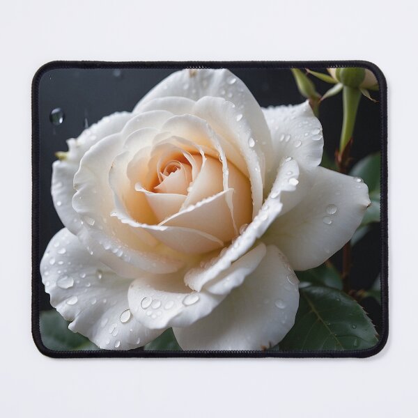 Item preview, White rose: The symbolism of the elegant white rose is trust, innocence, purity, loyalty and respect. designed and sold by Nokart.