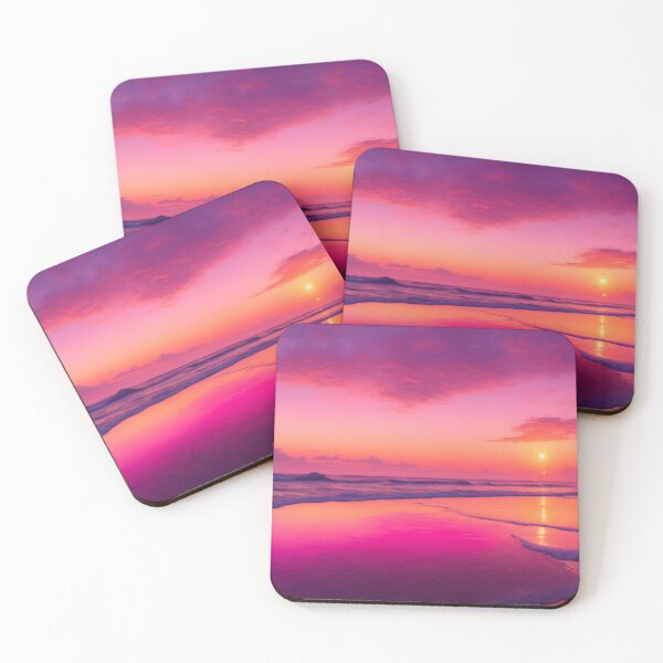 Item preview, Hot Pink Beach Ocean Sunset, Pink Cotton Candy Sky designed and sold by newburyboutique.