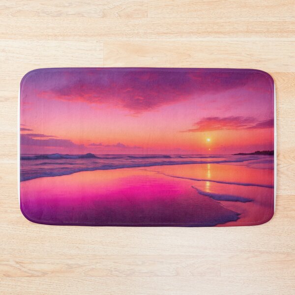 Item preview, Hot Pink Beach Ocean Sunset, Pink Cotton Candy Sky designed and sold by newburyboutique.