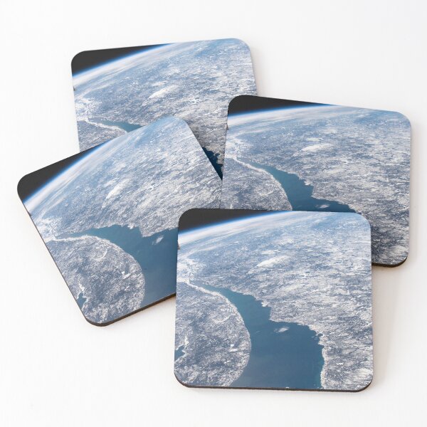 Item preview, STK205085S-Manicouagan Crater (right center) and the St. Lawrence River in Quebec. designed and sold by StocktrekImages.
