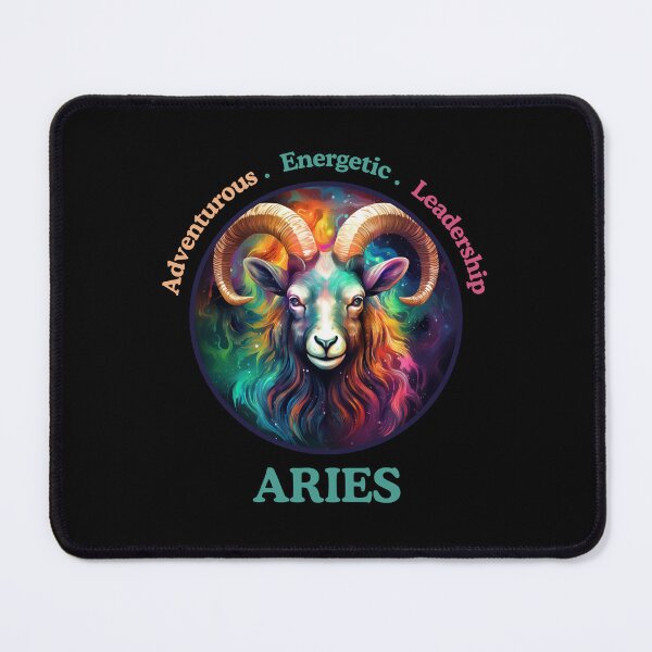 Item preview, Vibrant  Daily Horoscopes Aries zodiac- Horescope/SunSign Theme  on  black back ground designed and sold by CosmicNook1.