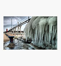 Grand Haven Pier with Ice Photographic Print