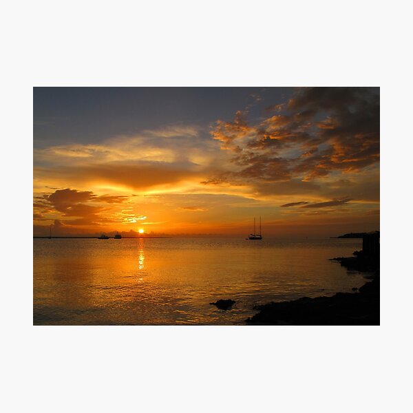 Sunset Sailboat Photographic Print