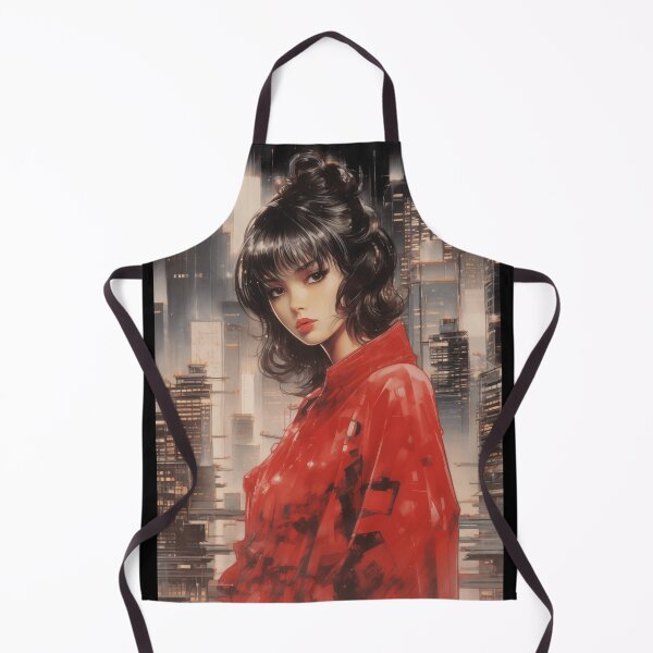 Item preview, Bonita mujer japonesa con ropa tradicional japonesa en una ciudad moderna con rascacielos designed and sold by Je-we.