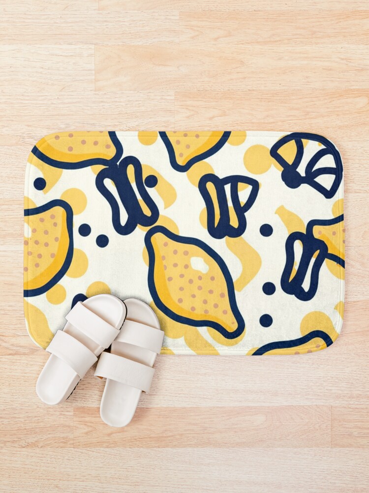 Thumbnail 1 of 6, Bath Mat, Pattern Lemon designed and sold by timegraf.