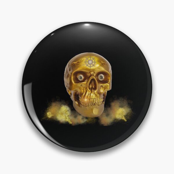 Item preview, Gold Skull With Bitcoin Eyes designed and sold by MarieSusan.
