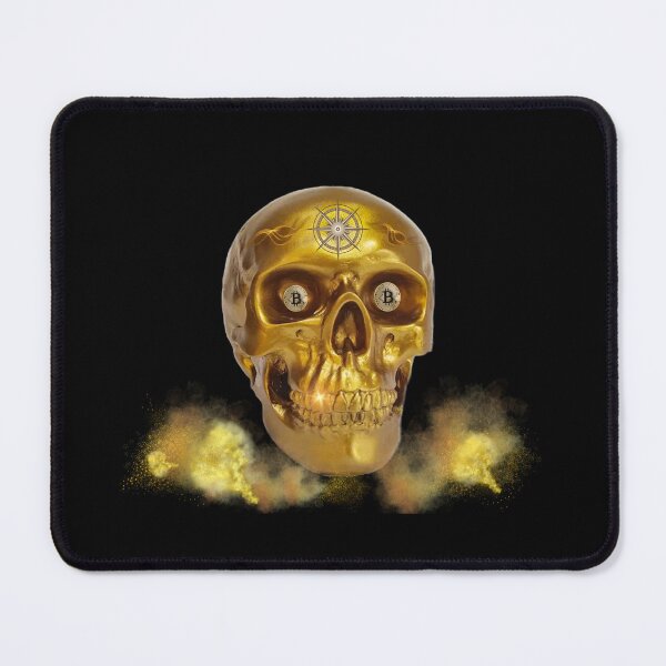 Item preview, Gold Skull With Bitcoin Eyes designed and sold by MarieSusan.