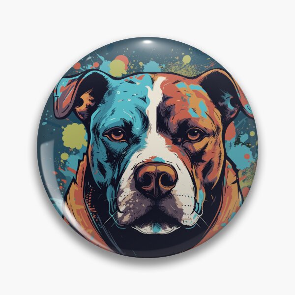 Item preview, Pit Bull colorful watercolor designed and sold by Hisirdoux.