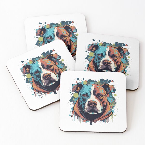 Item preview, Pit Bull colorful watercolor designed and sold by Hisirdoux.