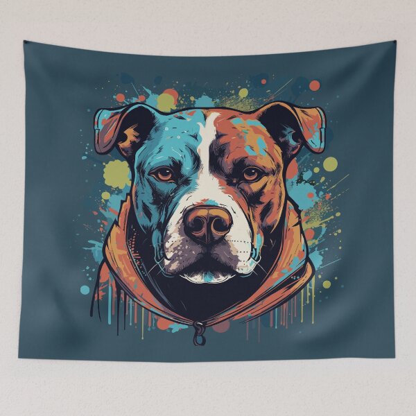 Item preview, Pit Bull colorful watercolor designed and sold by Hisirdoux.