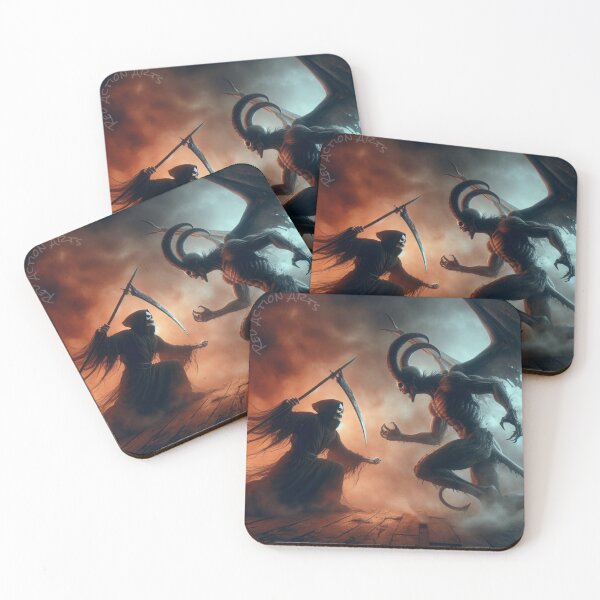 Item preview, "Bring It On" Grim Reaper vs Demon designed and sold by RedActionArts.