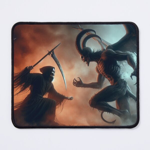 Item preview, "Bring It On" Grim Reaper vs Demon designed and sold by RedActionArts.