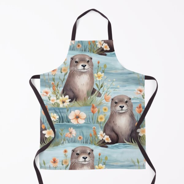 Item preview, Cute Otters Delight - Playful Wildlife Watercolor Illustration designed and sold by sweet1342.
