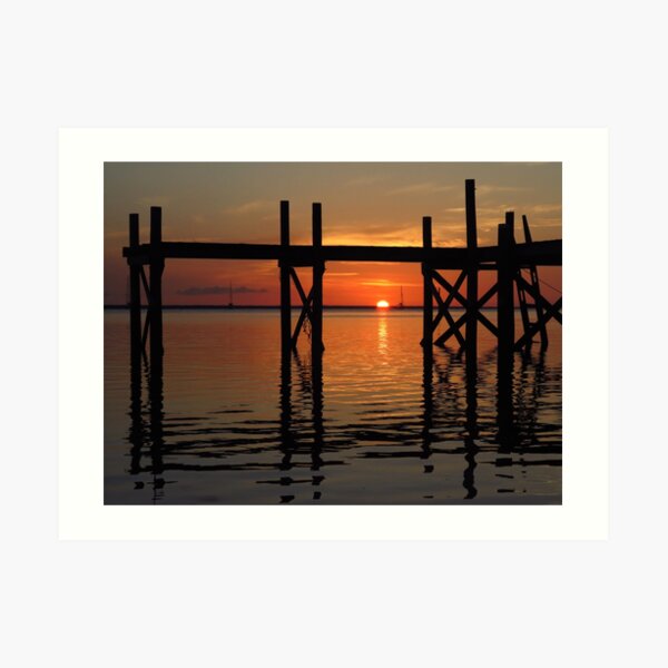 Other Shore Dock at Sunset Art Print