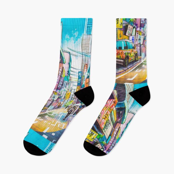 Item preview, abstract art of tokyo city street scenery designed and sold by Jubjangm3.