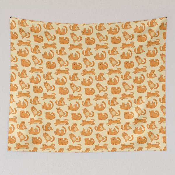 Item preview, Cute orange cat Seamless Pattern designed and sold by mamacub.