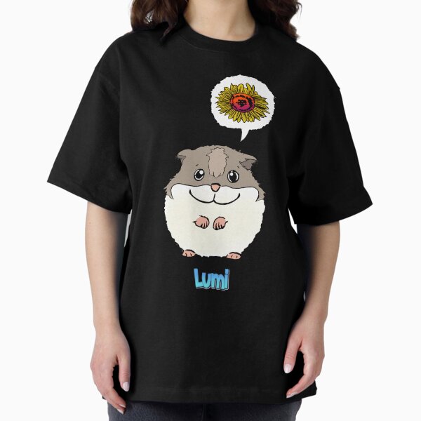 #PRINT 2024 Lumi and comic sunflower speech bubble. Oversized T-Shirt
