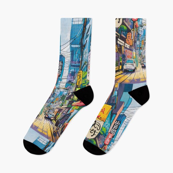 Item preview, abstract art of tokyo city street scenery designed and sold by Jubjangm3.
