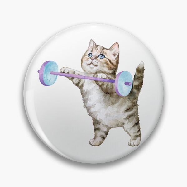 Item preview, Cat Lifting Weights Water Color designed and sold by commondreamer.