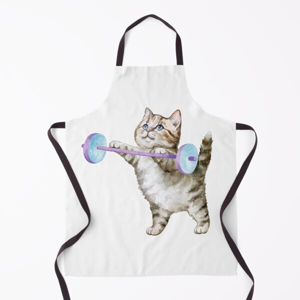 Item preview, Cat Lifting Weights Water Color designed and sold by commondreamer.