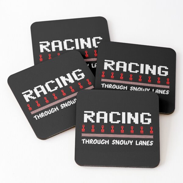 Item preview, Racing Through Snowy Lanes Funny Holiday Christmas Winter Piston Rod Checkered Flag Motorsports Xmas Racer designed and sold by CarantinedChaos.