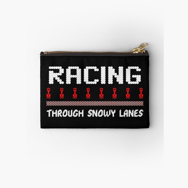 Item preview, Racing Through Snowy Lanes Funny Holiday Christmas Winter Piston Rod Checkered Flag Motorsports Xmas Racer designed and sold by CarantinedChaos.