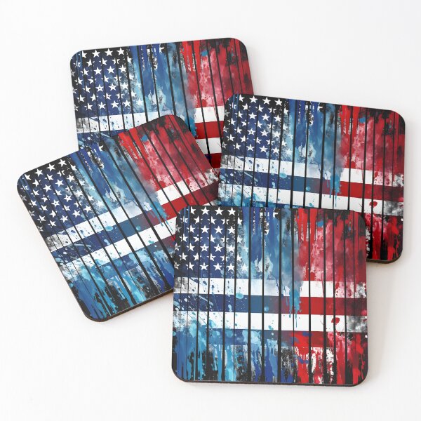 Item preview, Abstract American flag watercolor print designed and sold by dcrc.