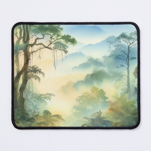 Item preview, Misty Mountainous Jungle Watercolor designed and sold by Archsomnia.
