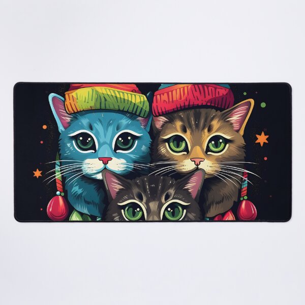 Item preview, Colorful Holiday Christmas cats designed and sold by dcrc.