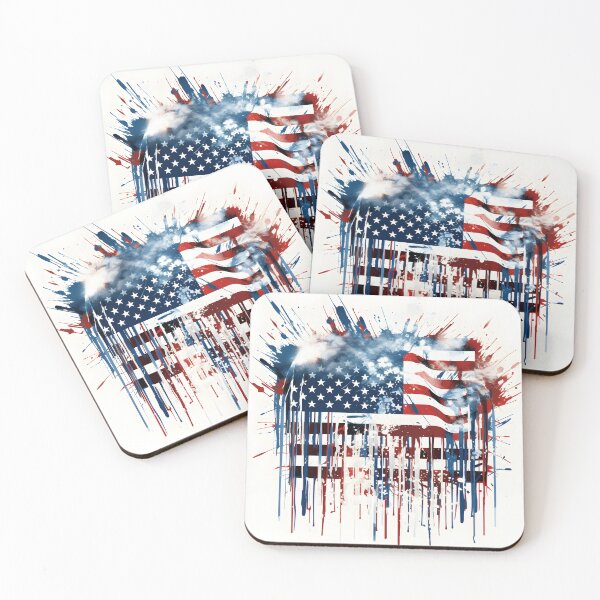 Item preview, Abstract American flag watercolor print designed and sold by dcrc.