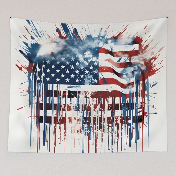 Item preview, Abstract American flag watercolor print designed and sold by dcrc.