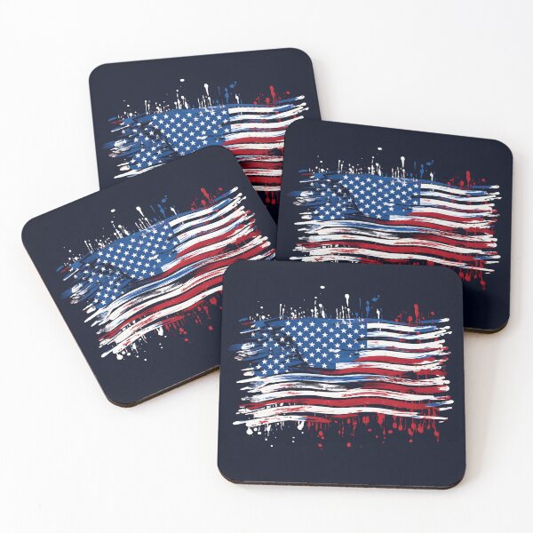 Item preview, abstract american flag watercolor print, designed and sold by dcrc.