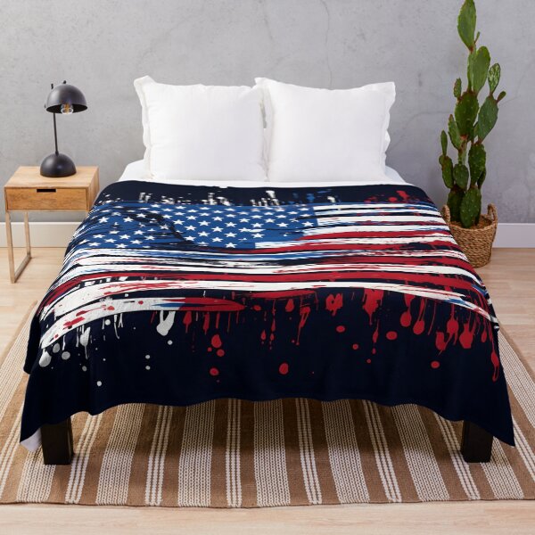 Item preview, abstract american flag watercolor print, designed and sold by dcrc.