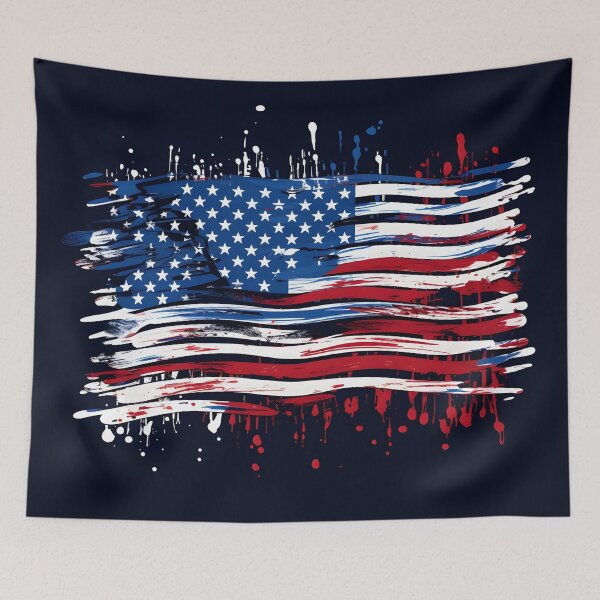 Item preview, abstract american flag watercolor print, designed and sold by dcrc.