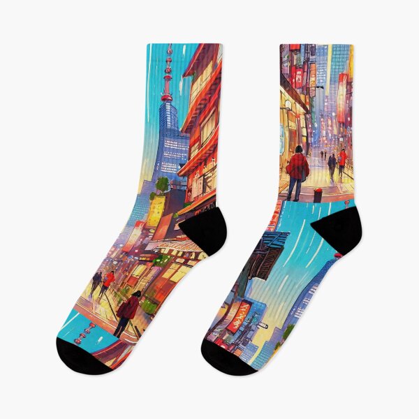 Item preview, abstract art of tokyo city street scenery designed and sold by Jubjangm3.