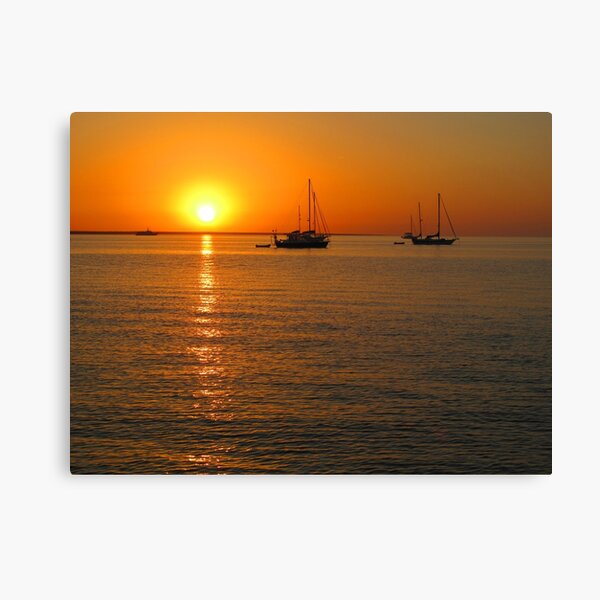 Sailboats at Sunset II Canvas Print