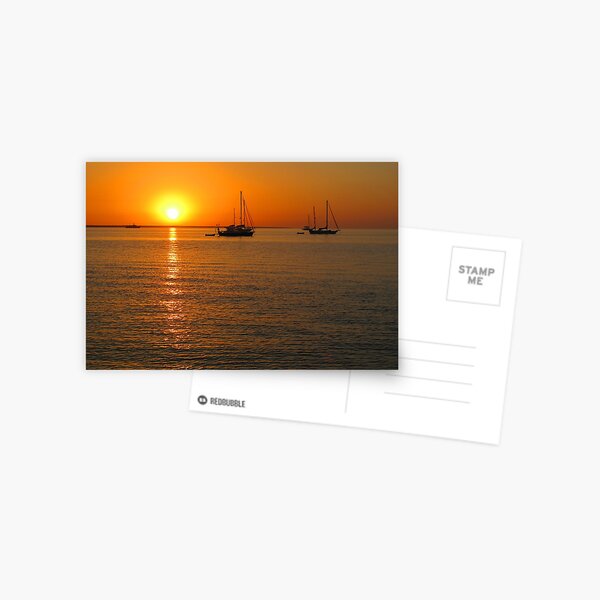 Sailboats at Sunset II Postcard