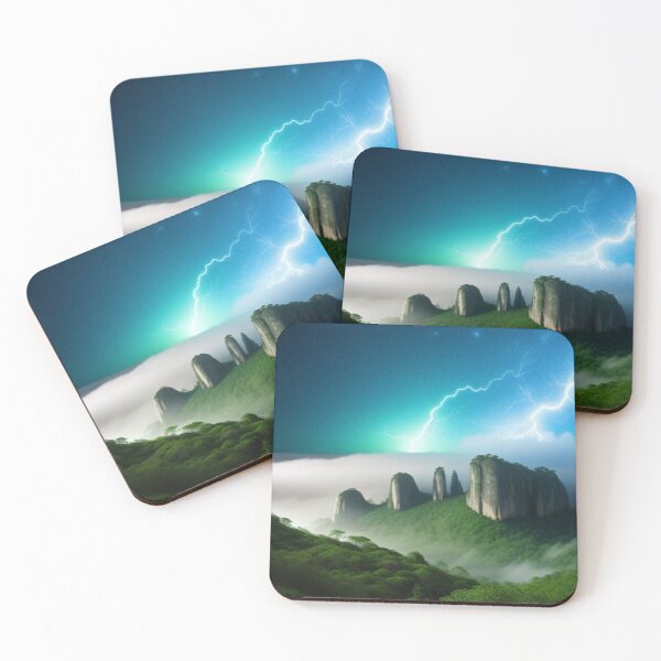 Item preview, Mountains with lightning designed and sold by ManthoDesign.