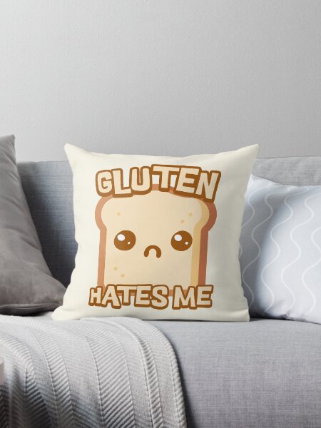Vista previa del artículo con la obra «¡El gluten me odia! Dibujos animados lindo pan», diseñado y vendido por PMCreative.