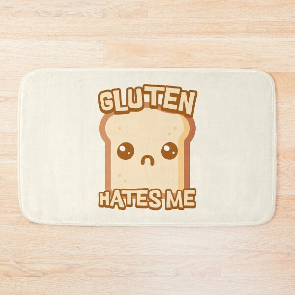 Item preview, Gluten Hates Me! Cute Bread Cartoon designed and sold by PMCreative.