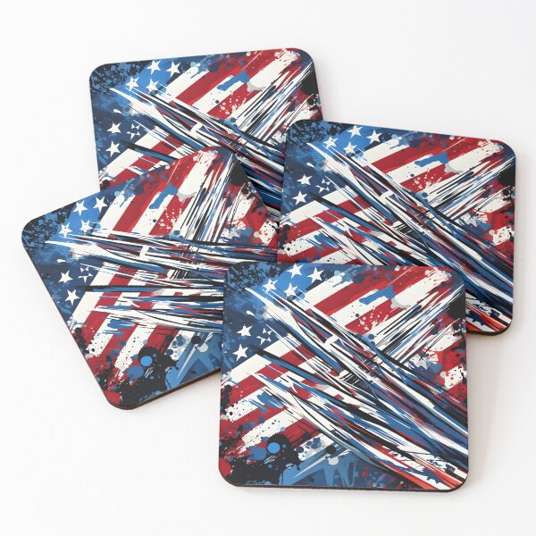 Item preview, abstract american flag watercolor print, designed and sold by dcrc.