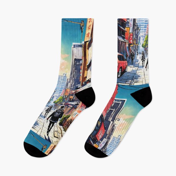Item preview, abstract art of tokyo city street scenery designed and sold by Jubjangm3.