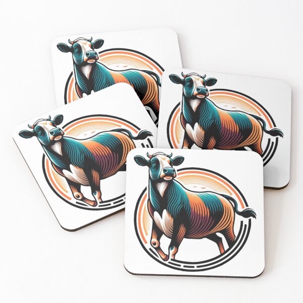 Item preview, Retro Striped Farm Cow designed and sold by AnCollection.