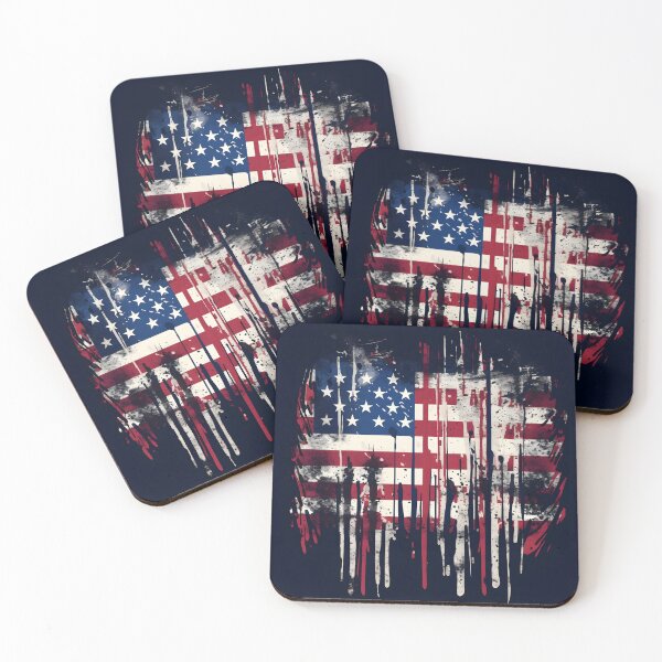 Item preview, abstract american flag watercolor print designed and sold by dcrc.