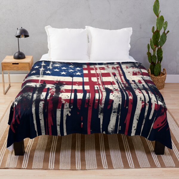 Item preview, abstract american flag watercolor print designed and sold by dcrc.