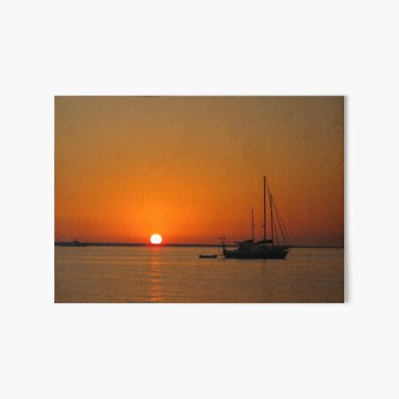 Sailboat at Sunset Art Board Print