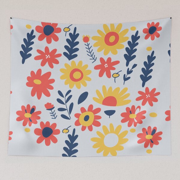 Item preview, Pattern flowers and sun on pastel colors handwritting style designed and sold by Carolina Salazar.