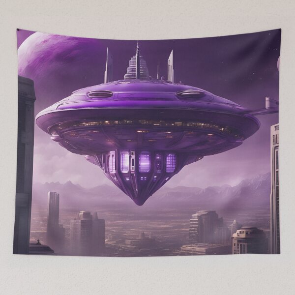 Item preview, Purple Planet Purple Spaceship designed and sold by Roanemermaid.